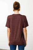 Desen Kadın Sıfır Yaka Taş Baskılı Penye T-Shirt