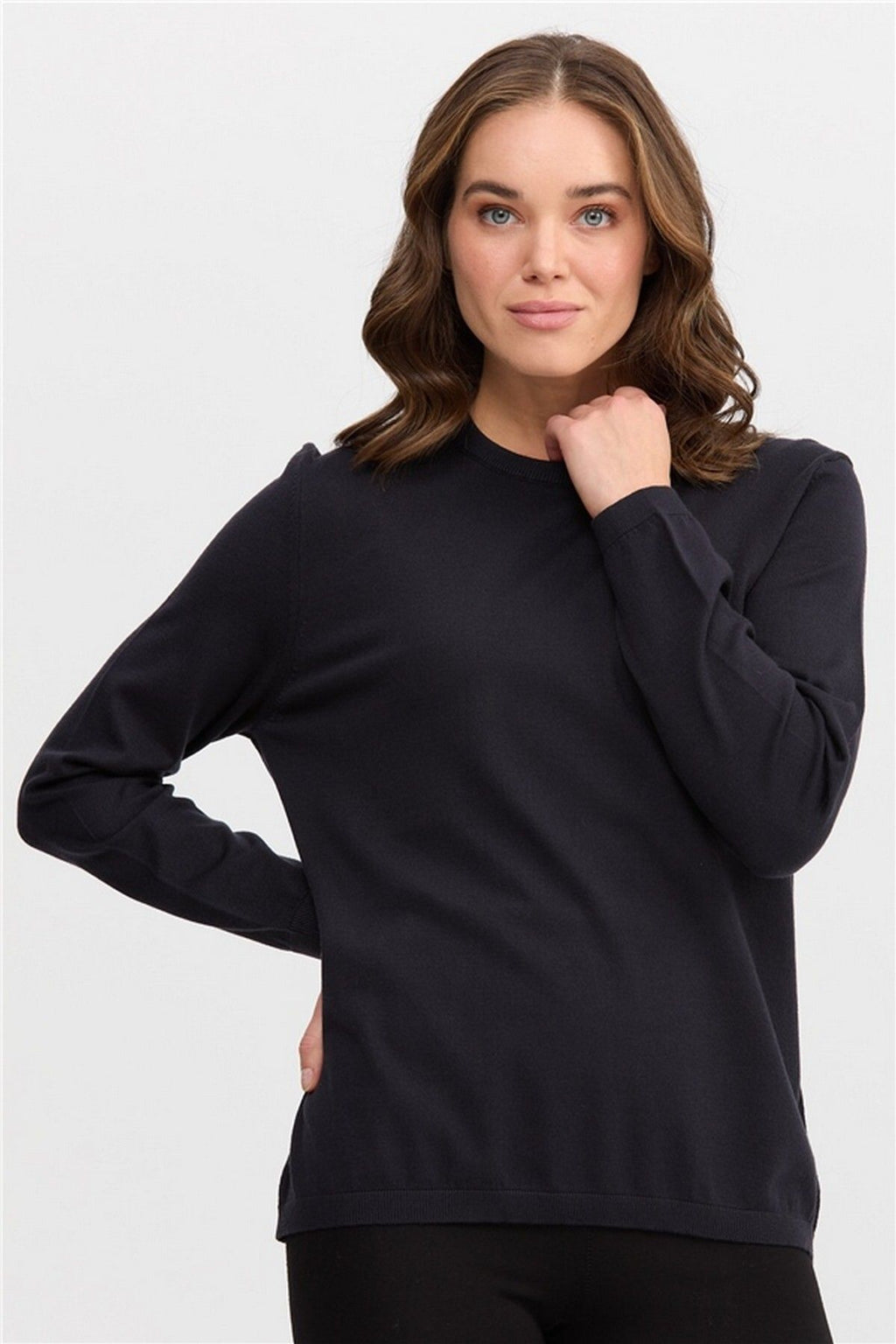 Desen Minimalist Oversize Kadın Triko - Uzun Kollu Yuvarlak Yaka