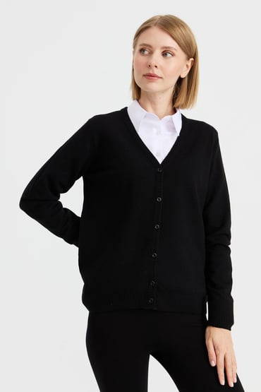 Desen Kadın V Yaka Uzun Kollu Minimalist Ceket - Günlük & Şık