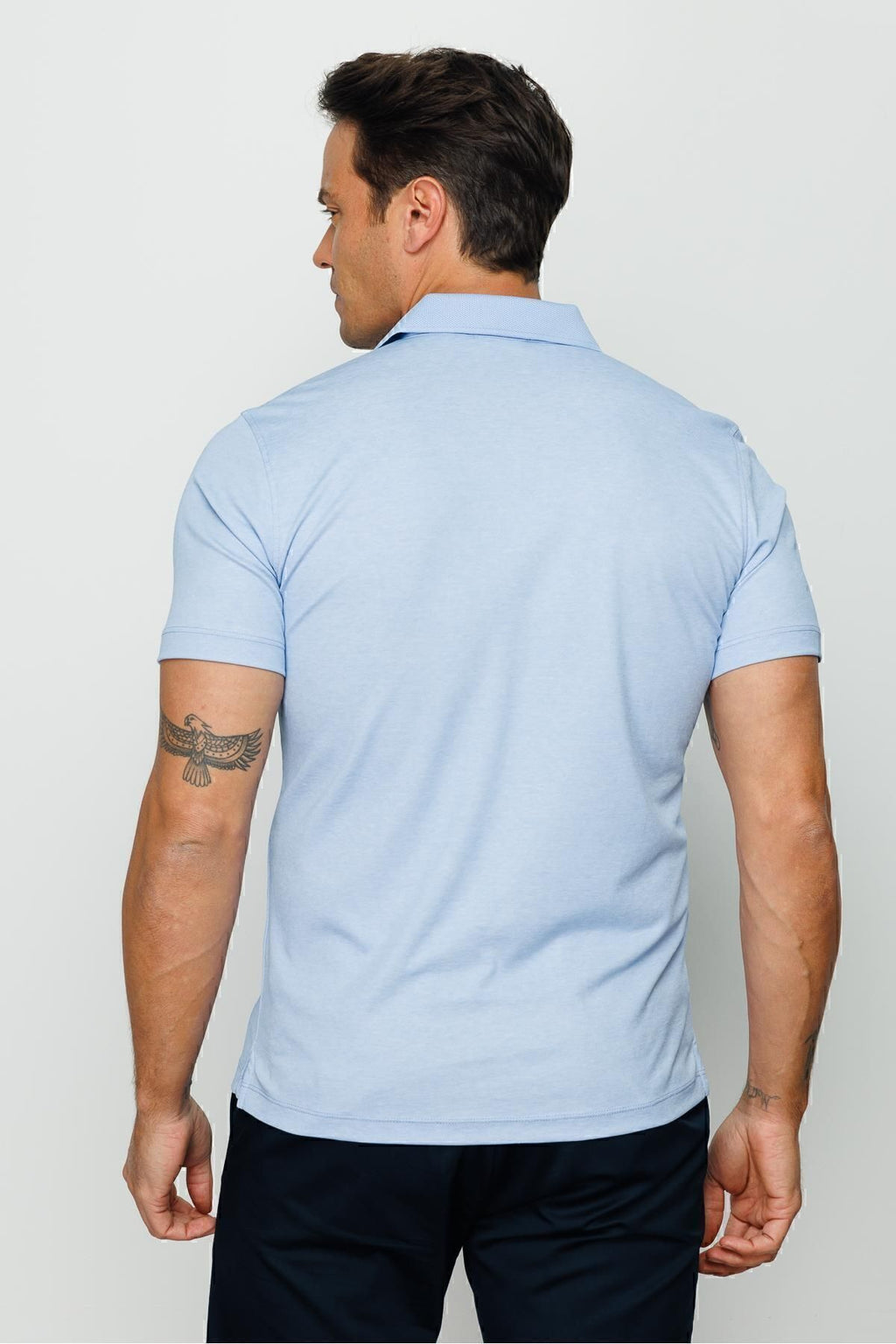 Desen Minimalist Polo Yaka Erkek T-Shirt - Kısa Kol - Rahat
