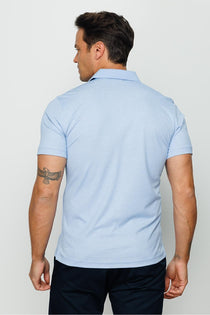 Desen Minimalist Polo Yaka Erkek T-Shirt - Kısa Kol - Rahat