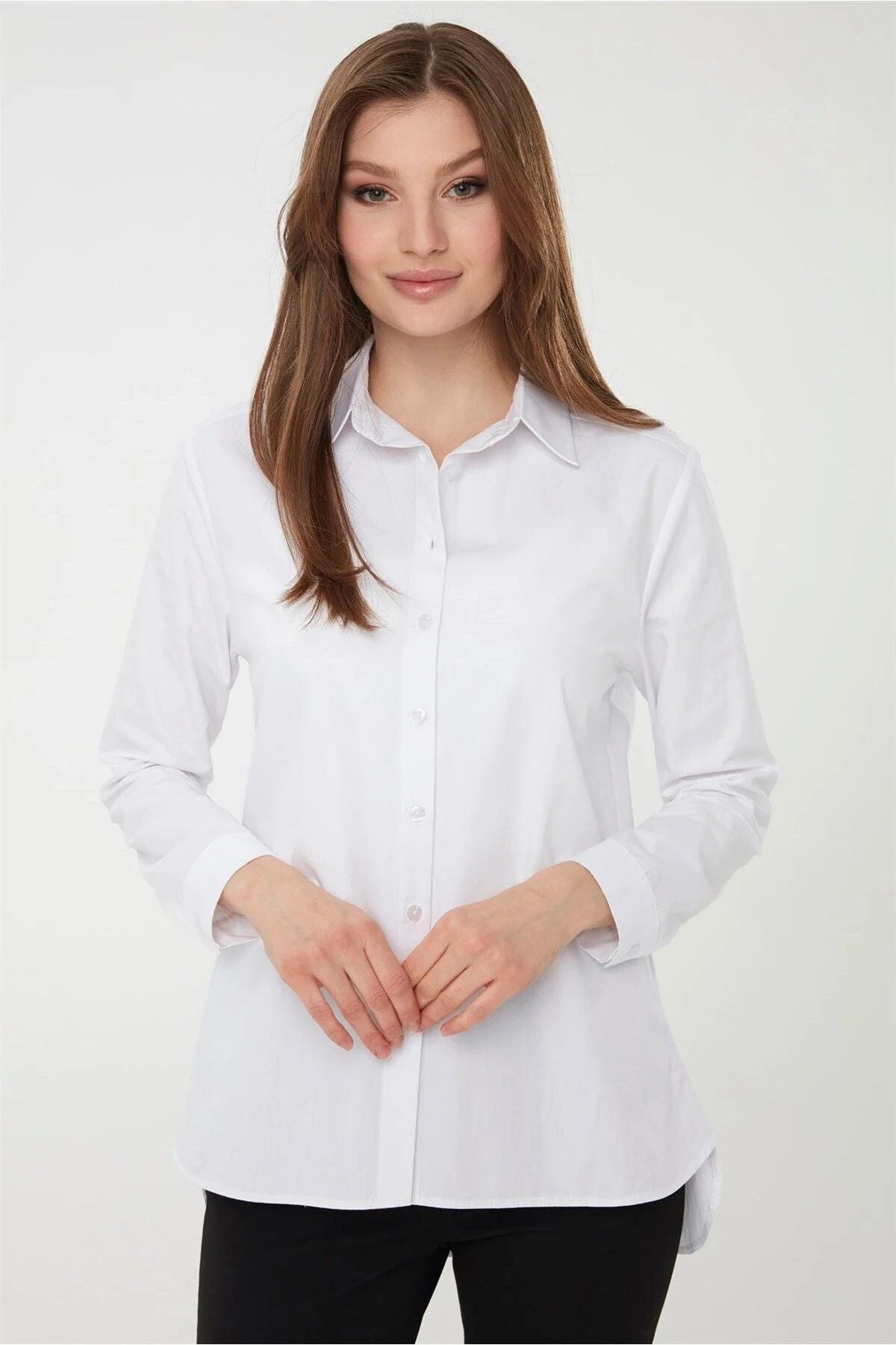 Desen Oversize Kadın Gömlek - Minimalist & Şık Günlük Gömlek İkincil görsel