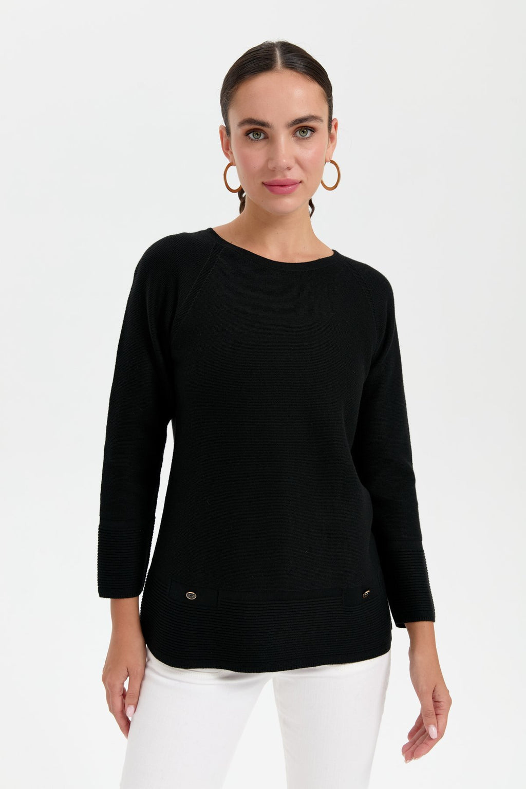 Desen Oversize Uzun Kol Kadın Kazak - Minimalist Stil