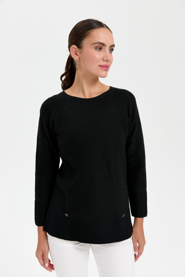 Desen Oversize Uzun Kol Kadın Kazak - Minimalist Stil