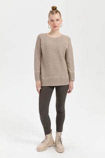 Desen Oversize Uzun Kol Kadın Kazak - Minimalist Stil