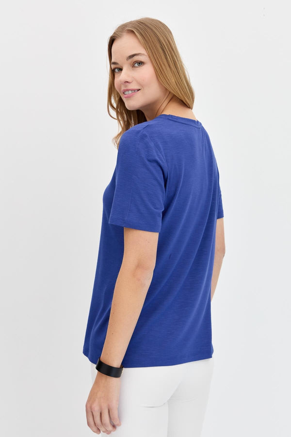 DESEN TRİKO Oversize Minimalist Yuvarlak Yaka Kadın T-Shirt - Kısa Kol