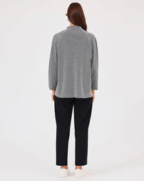 dik yaka düğme detaylı sweatshirt Scl