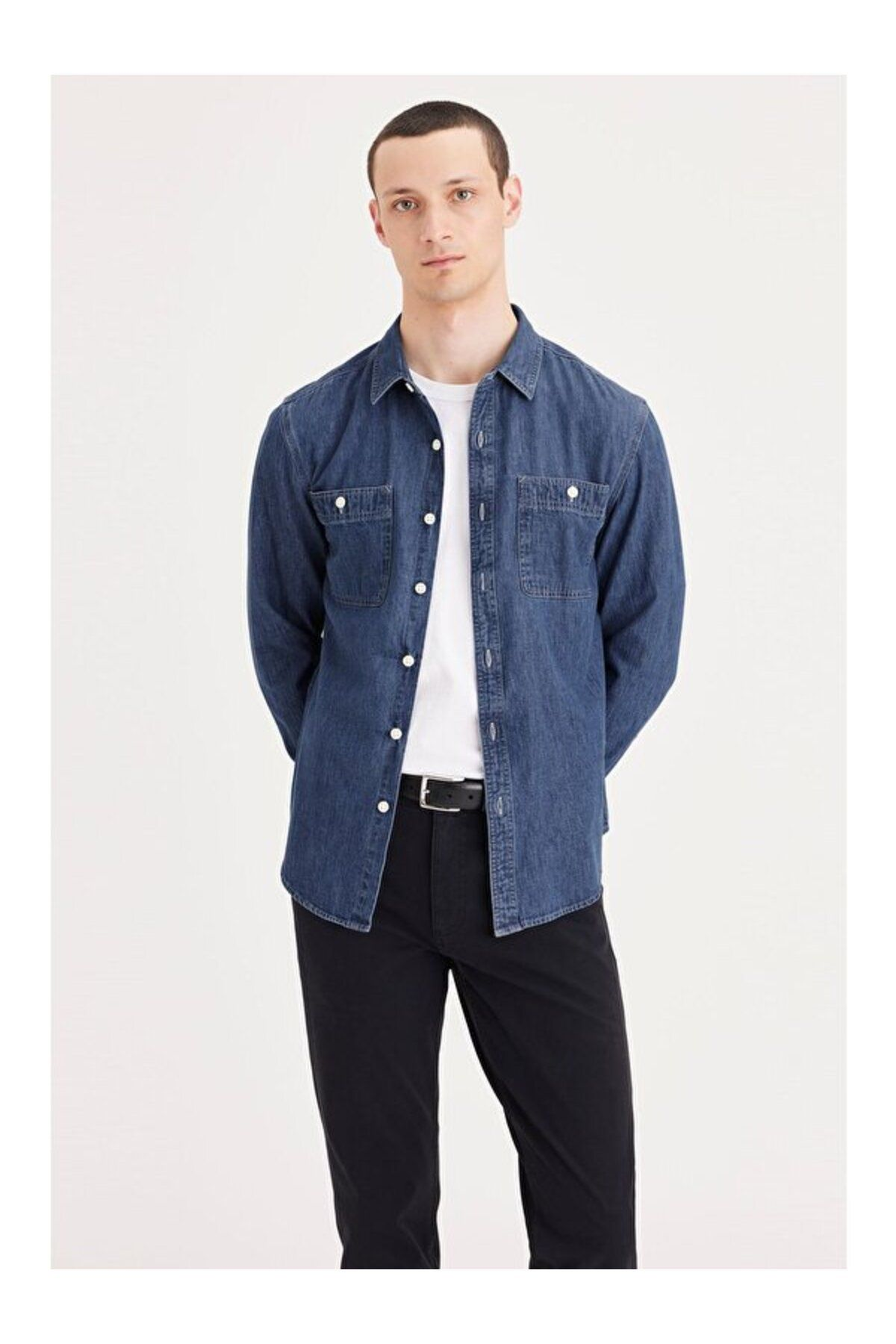 Dockers Minimalist Erkek Denim Gömlek - Uzun Kol Günlük Translation missing: tr.content.product_image_main