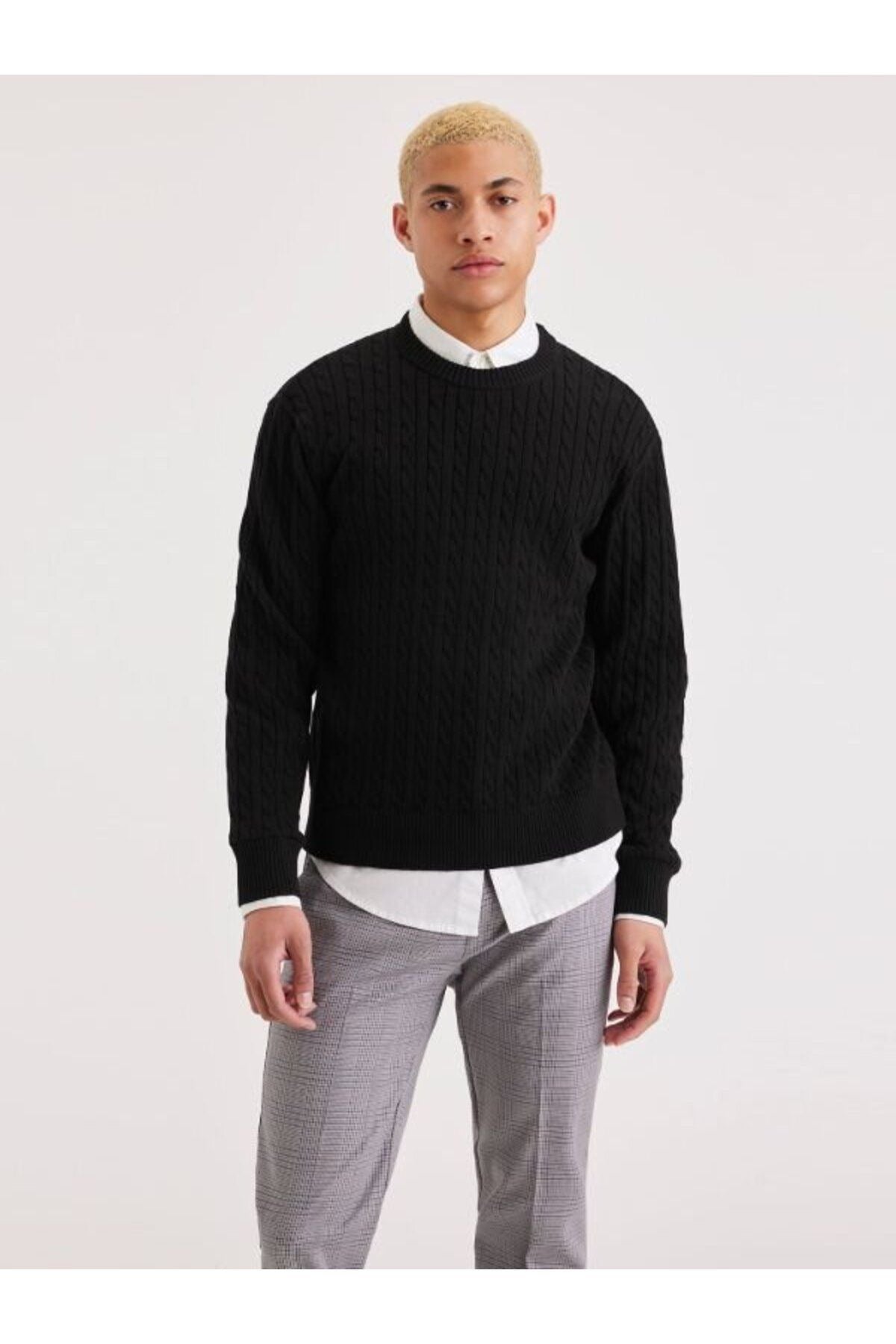 Dockers Minimalist Örgü Detaylı Erkek Uzun Kol Sweatshirt Translation missing: tr.content.product_image_main