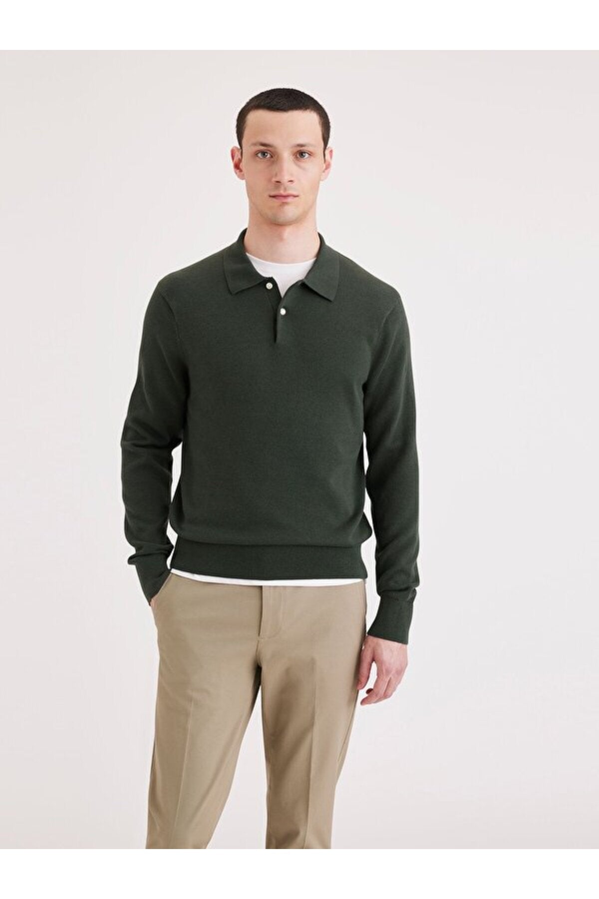 Dockers Minimalist Uzun Kol Polo Yaka Erkek Kazak - Günlük Şıklık