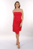DORİDORCA Straplez Drape Krep Kumaş Mini Abiye Elbise 2246011