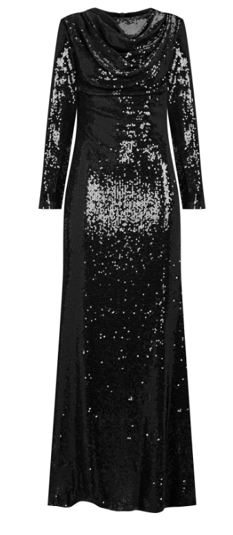 Drape Detaylı Pul Payetli Abiye Elbise M25YMS009116siyah42