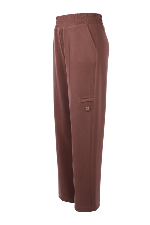 Düğme Detaylı Bol Paça Pantolon On