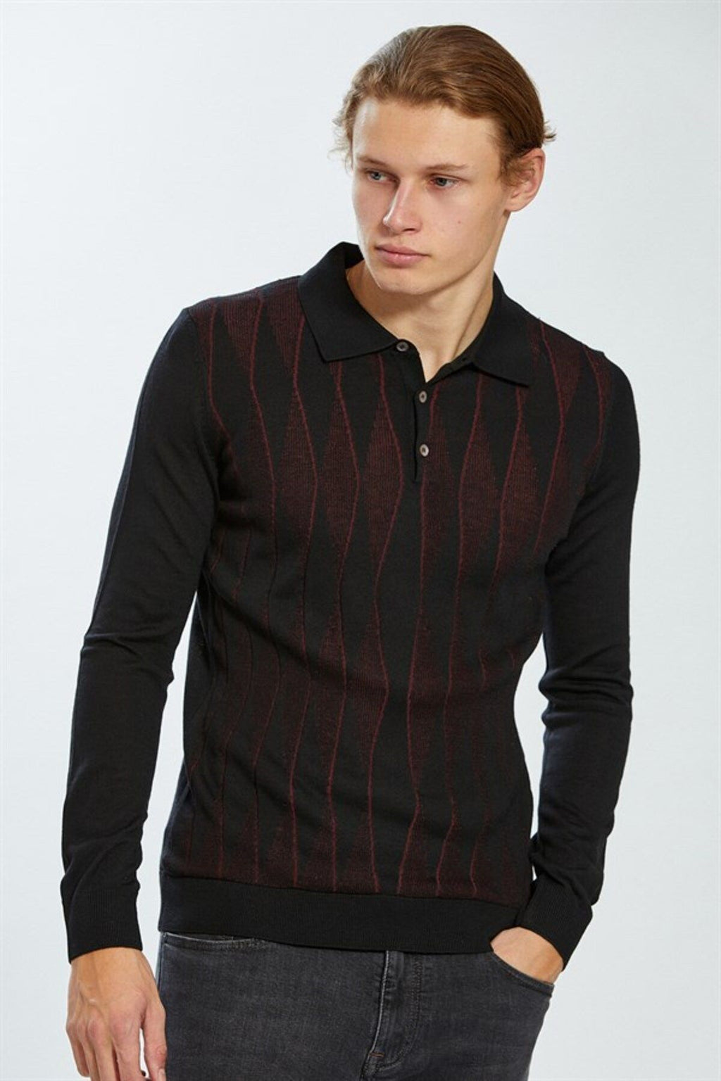 Ecer Erkek Uzun Kol Polo Yaka Minimalist Kazak - Günlük Stil