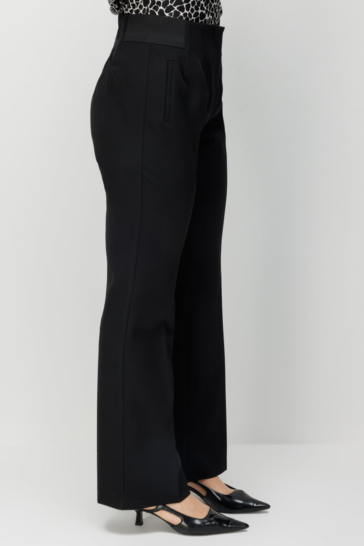 Ekol BB Beli Lastik Detaylı İspanyol Paça Pantolon 26YEKL04164 İkincil görsel
