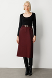 Ekol Kadın Midi Boy Minimalist Kalem Etek - Günlük Şıklık