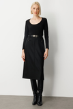 Ekol Kadın Midi Boy Minimalist Kalem Etek - Günlük Şıklık
