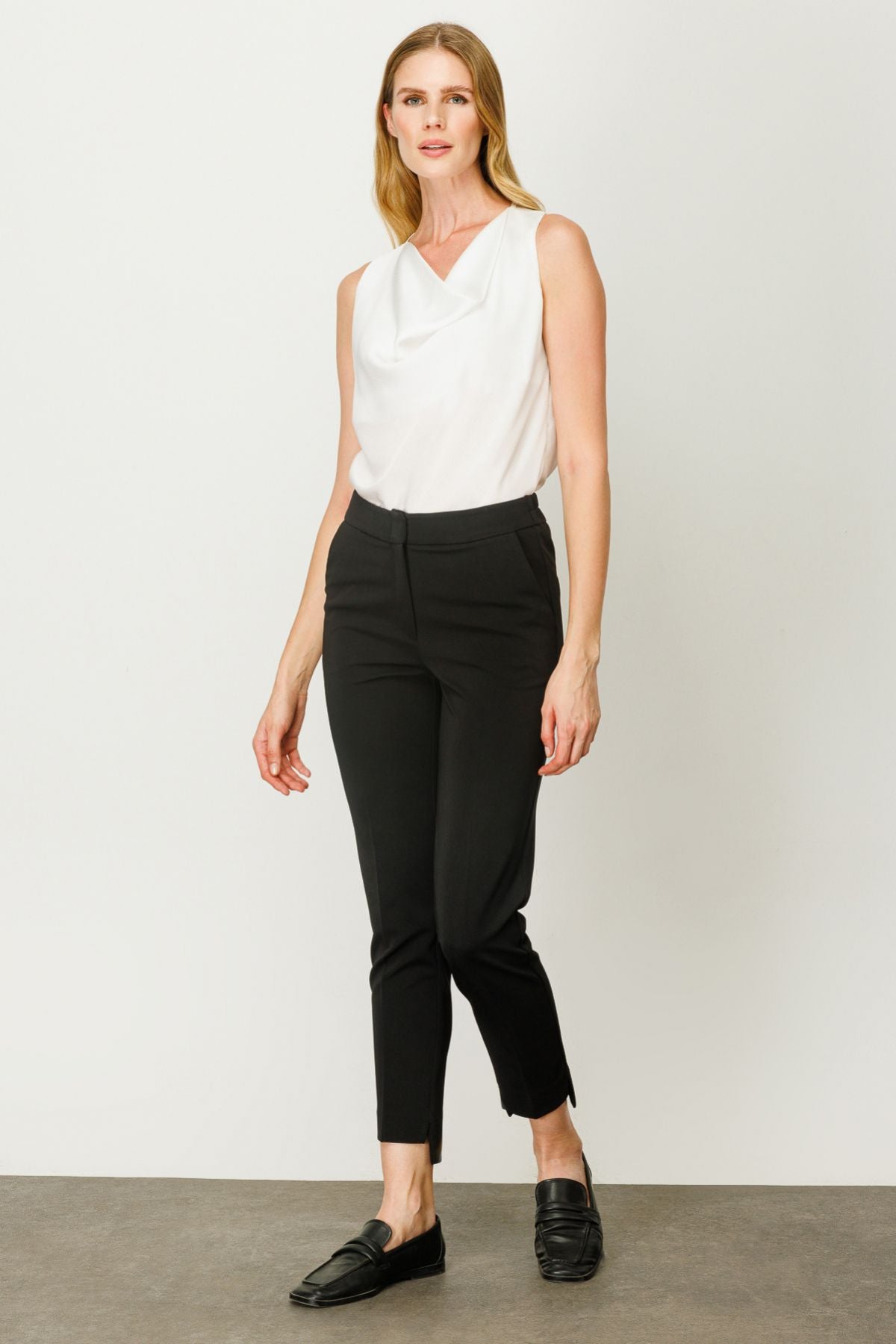 Ekol Minimalist Kadın Pantolon - 7/8 Boy Yüksek Bel - Günlük & Ofis