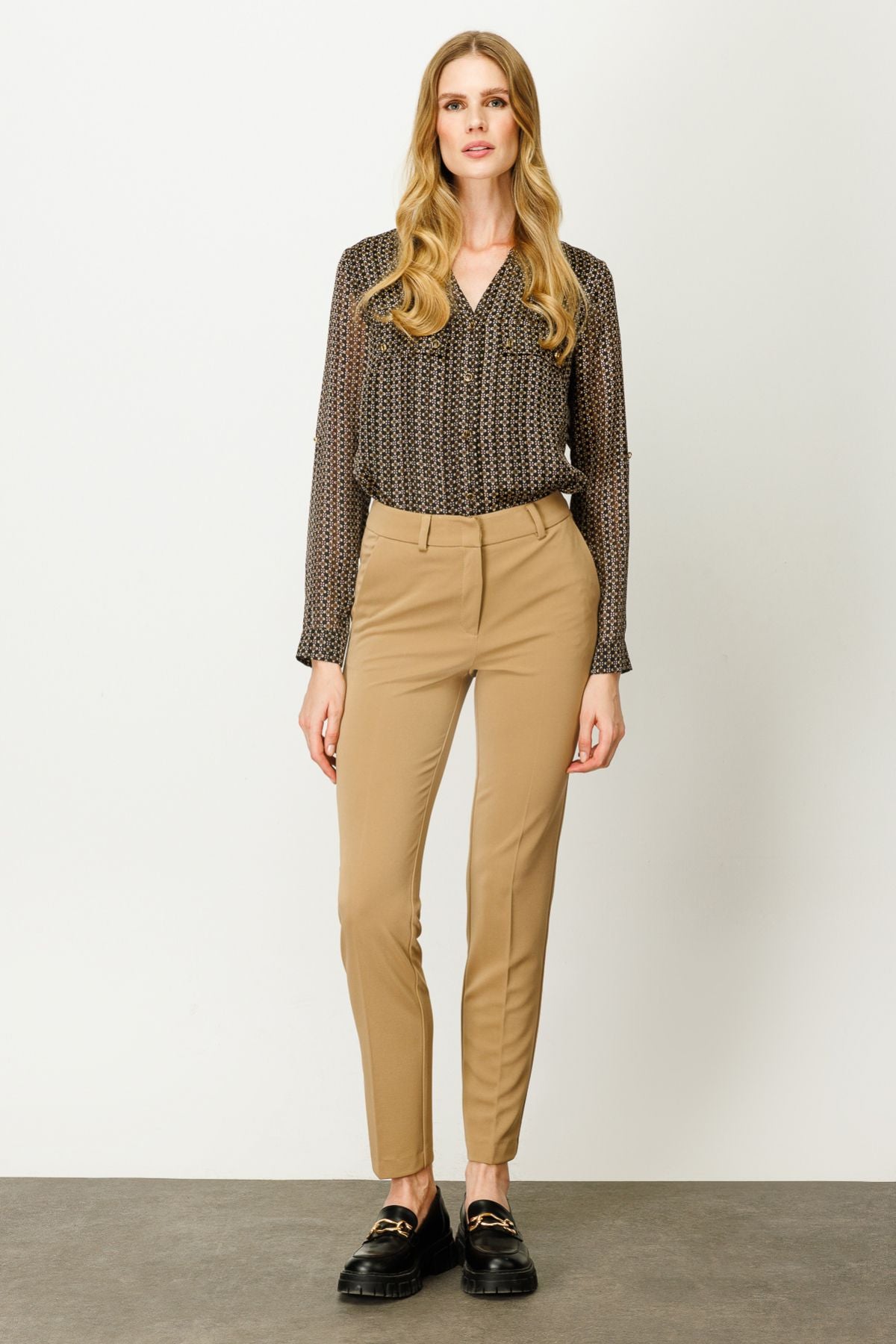 Ekol Minimalist Yüksek Bel Slim Fit Kadın Pantolon - Günlük & İş Translation missing: tr.content.product_image_main