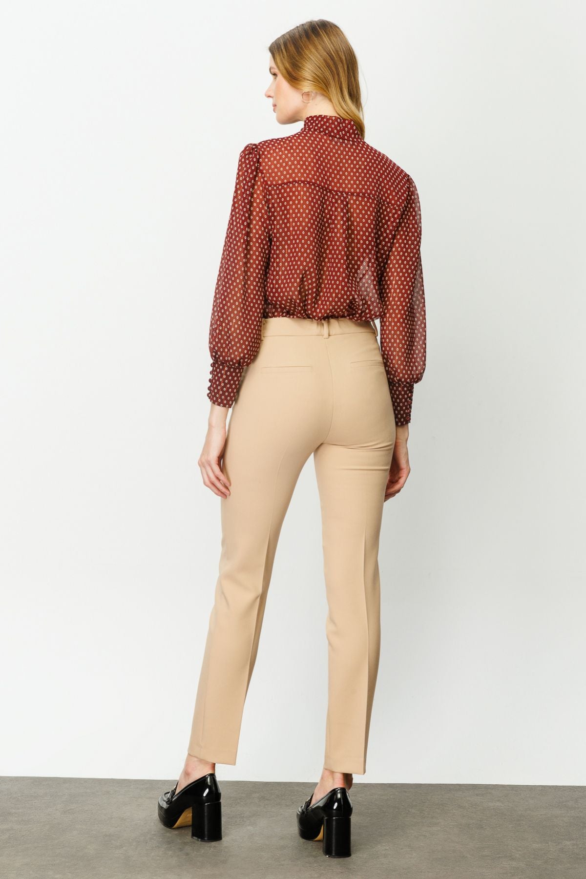 Ekol Minimalist Kadın Pantolon - Midi Boy, Regular Fit, Günlük Kullanım