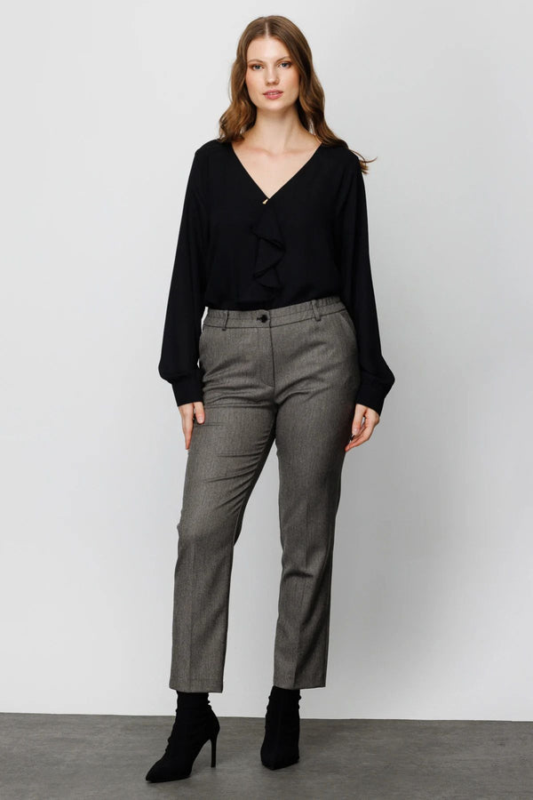 Ekol Minimalist Yüksek Bel Kadın Pantolon - Midi Boy, Günlük