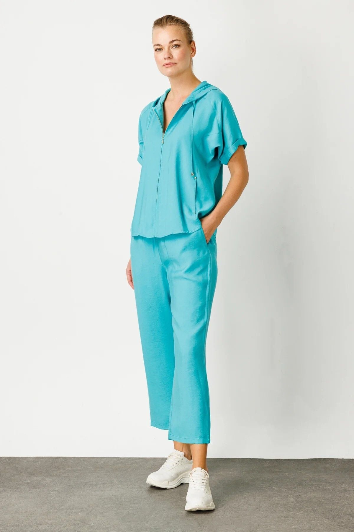 Ekol Oversize Keten Kadın Pantolon - Rahat ve Şık Midi Boy