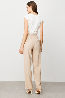 Ekol Minimalist Oversize Kadın Pantolon - Yüksek Bel - Rahat