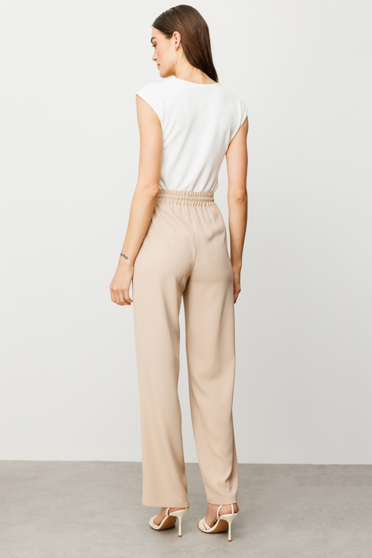 Ekol Minimalist Oversize Kadın Pantolon - Yüksek Bel - Rahat