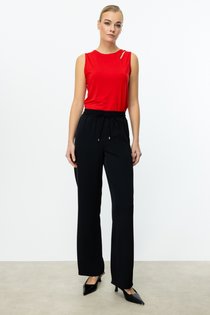 Ekol Minimalist Oversize Kadın Pantolon - Yüksek Bel - Rahat