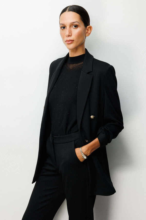 Ekol Kolu Büzgülü Süs Düğmeli Ceket
