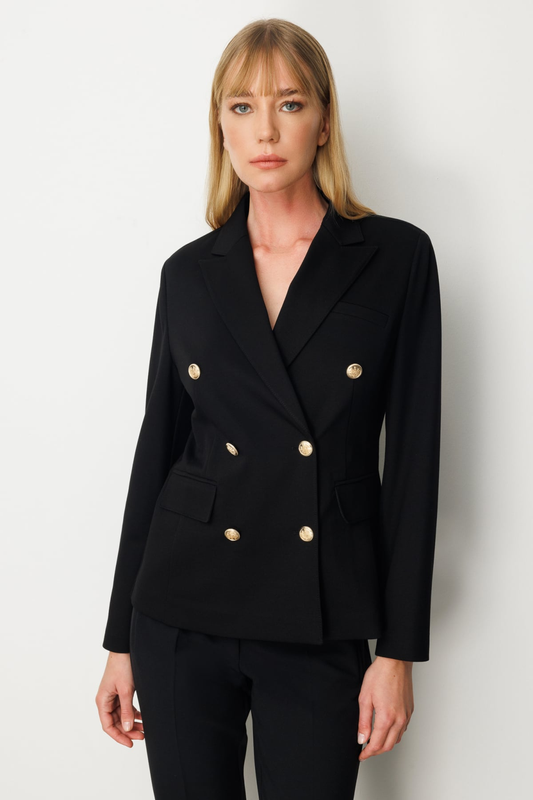 Ekol Kruvaze Yaka Kapak Cepli Ceket