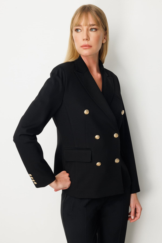 Ekol Kruvaze Yaka Kapak Cepli Ceket