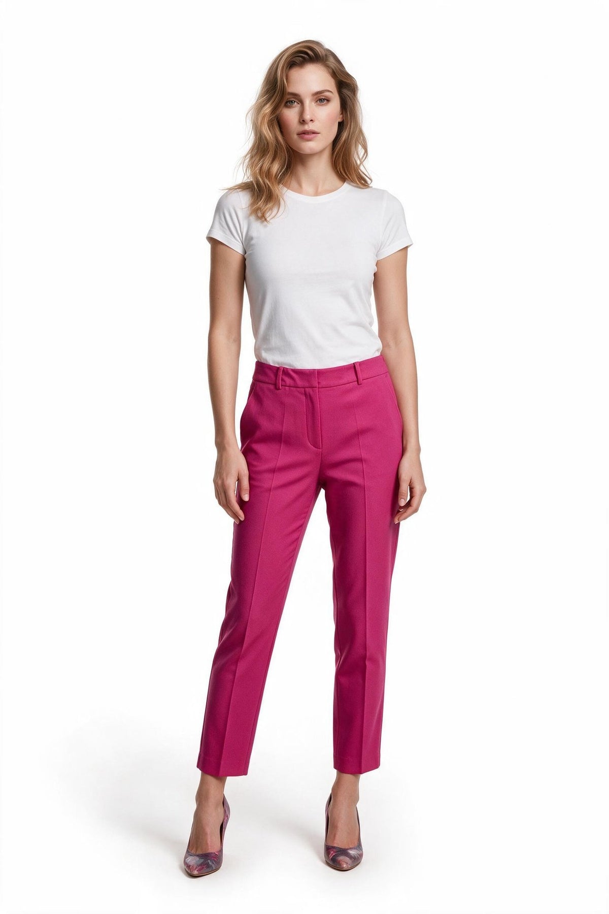 Ekol Minimalist Kadın Pantolon - Midi Boy, Regular Fit, Günlük Kullanım Ana görsel