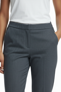 Ekol Minimalist Kadın Pantolon - Yüksek Bel Slim Fit Midi