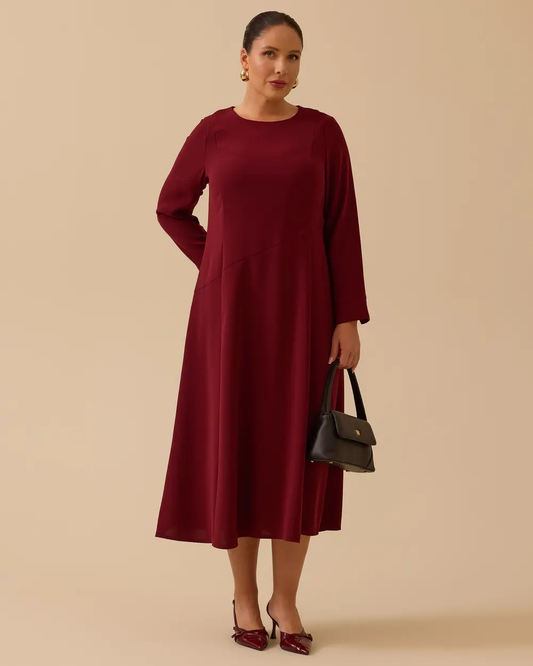 Büyük Beden Basic Midi Elbise Gala-Xi