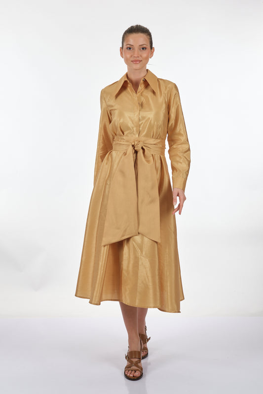 SLeeN Minimalist Uzun Kol Midi Şifon Elbise - Günlük & Şık (Ücretsiz Kargo)