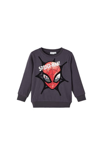 Erkek Çocuk Örümcek Adam Desenli Uzun Kol Sweatshirt-Günlük Kullanım