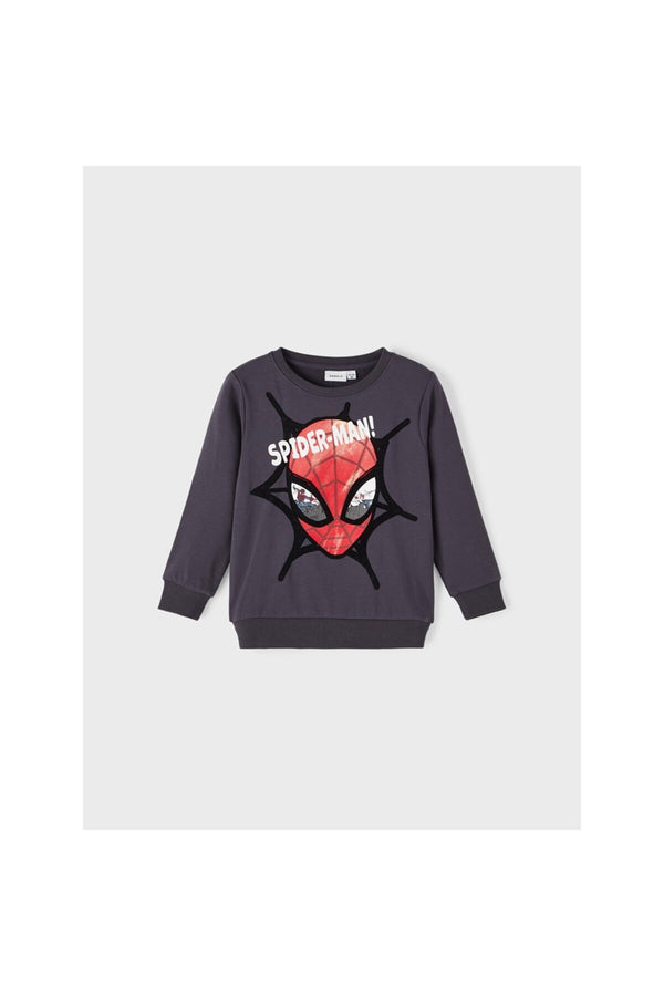Erkek Çocuk Örümcek Adam Desenli Uzun Kol Sweatshirt-Günlük Kullanım