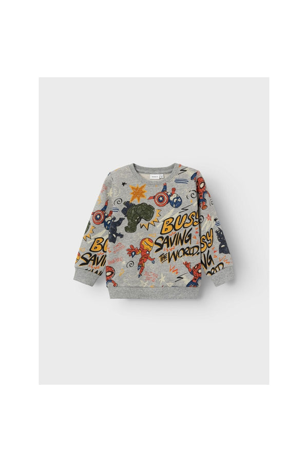 Erkek Çocuk Süper Kahraman Desenli UzunKol Sweatshirt-Rahat ve Şık