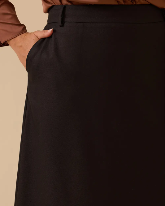 Büyük Beden Cepli Düz Etek Gala-Xi