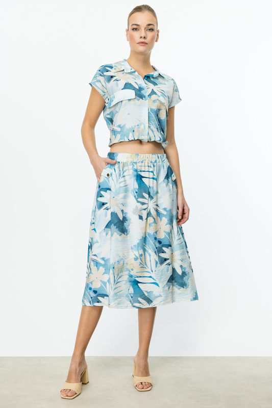 On Desenli Midi Boy Etek