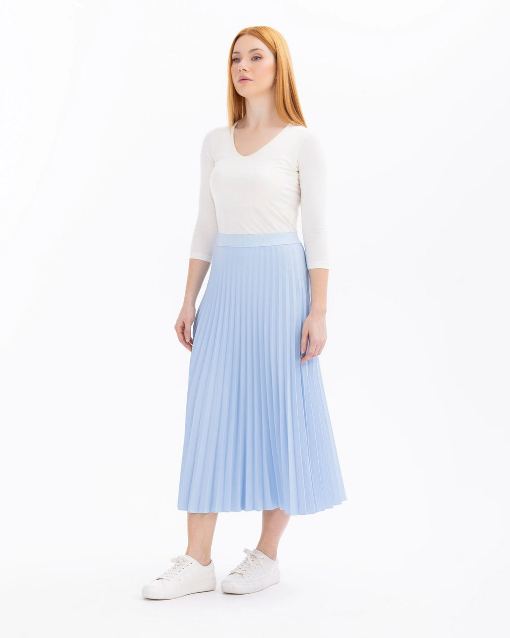 SCL Midi Pileli Etek: Minimalist Günlük Stil - Şimdi Al!