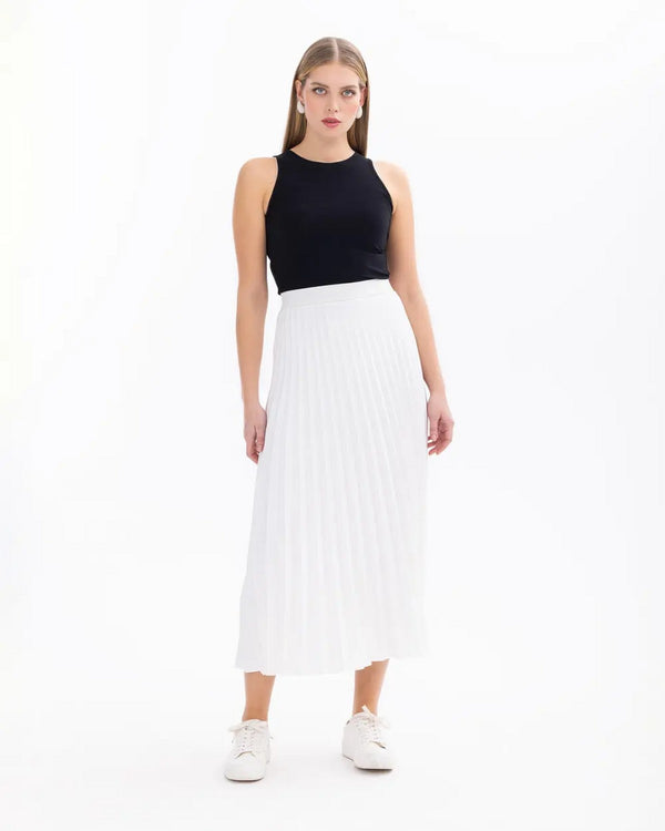 SCL Midi Pileli Etek: Minimalist Günlük Stil - Şimdi Al!