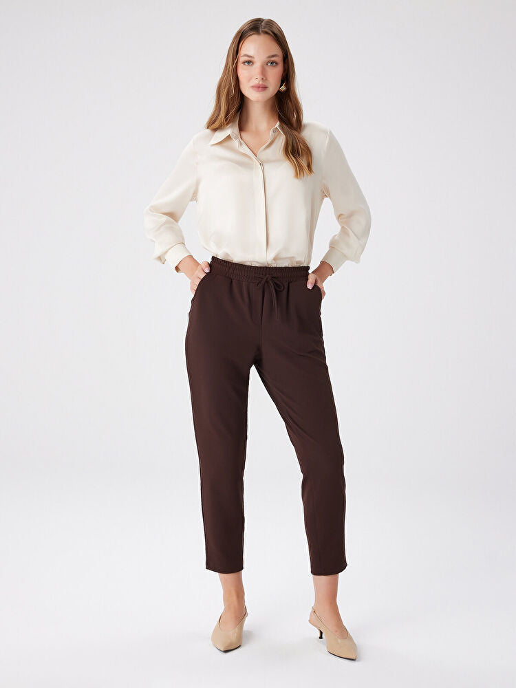 Faik Sönmez Comfort Fit Krep Örme Pantolon