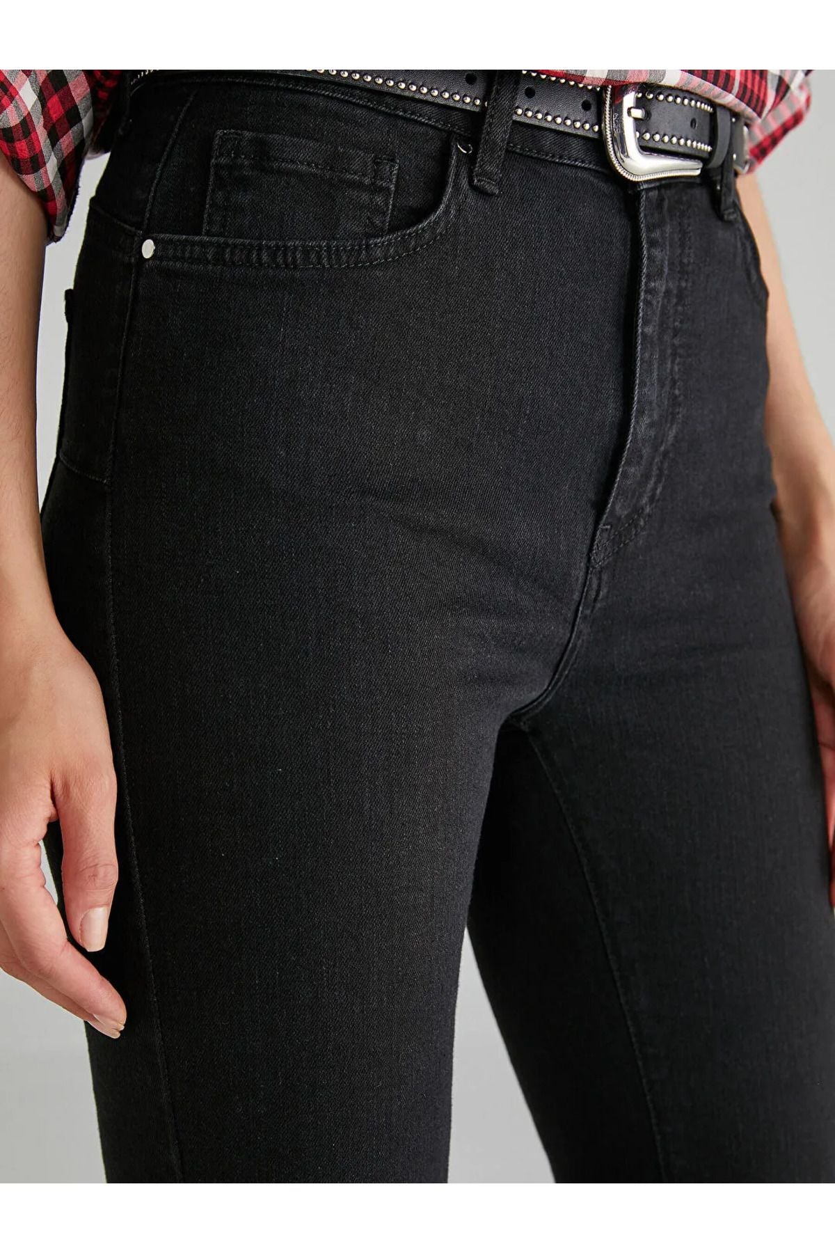 Faik Sönmez Minimalist Yüksek Bel Dar Paça Kadın Kot Pantolon - Günlük Şıklık