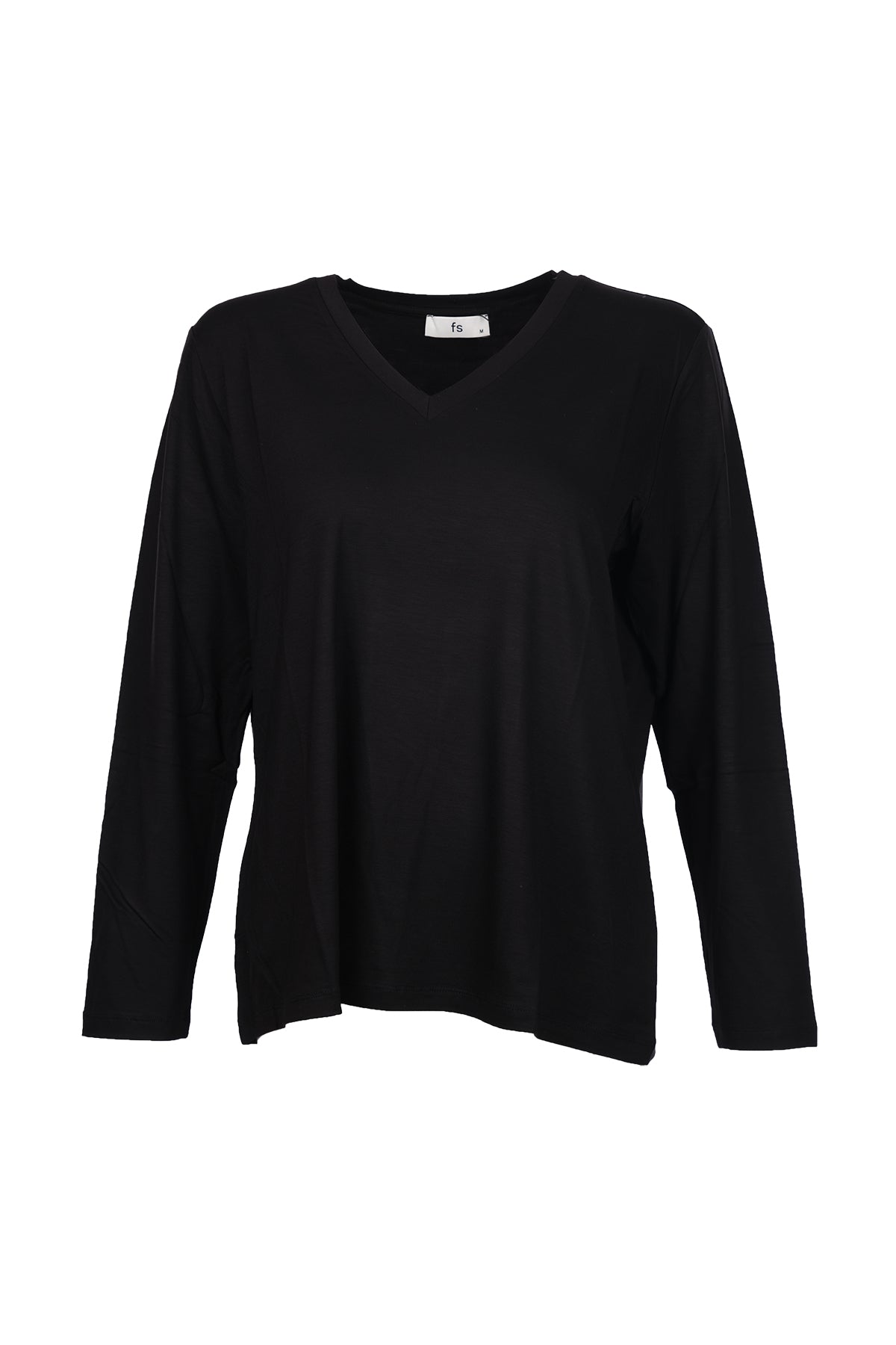 Faik Sönmez Kadın Oversize V Yaka Uzun Kol Minimalist T-Shirt Translation missing: tr.content.product_image_main