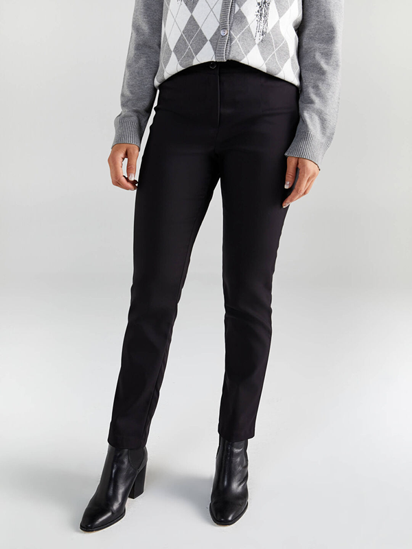 Faik Sönmez Minimalist Kadın Pantolon - Midi Boy, Regular Fit, Günlük & İş