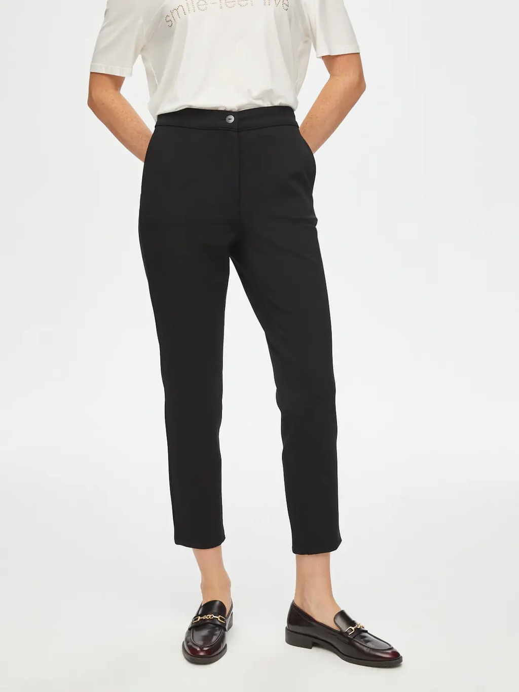 Faik Sönmez Minimalist Yüksek Bel 7/8 Kadın Pantolon - Modern Kesim