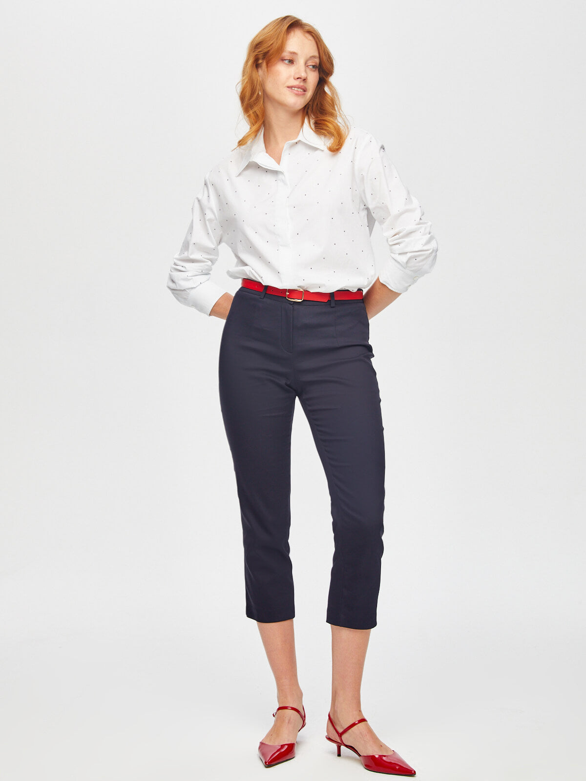 Faik Sönmez Kadın Slim Fit Klasik Capri 25YB00058 Translation missing: tr.content.product_image_main