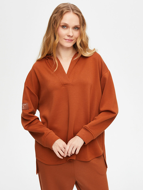 Faik Sönmez Kadın Kapüşonlu Modallı Sweatshirt U69508